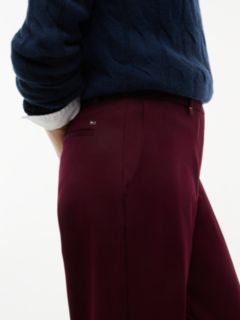 Stretch Gabardine Slim Straight Pant — Deep Burgundy 3