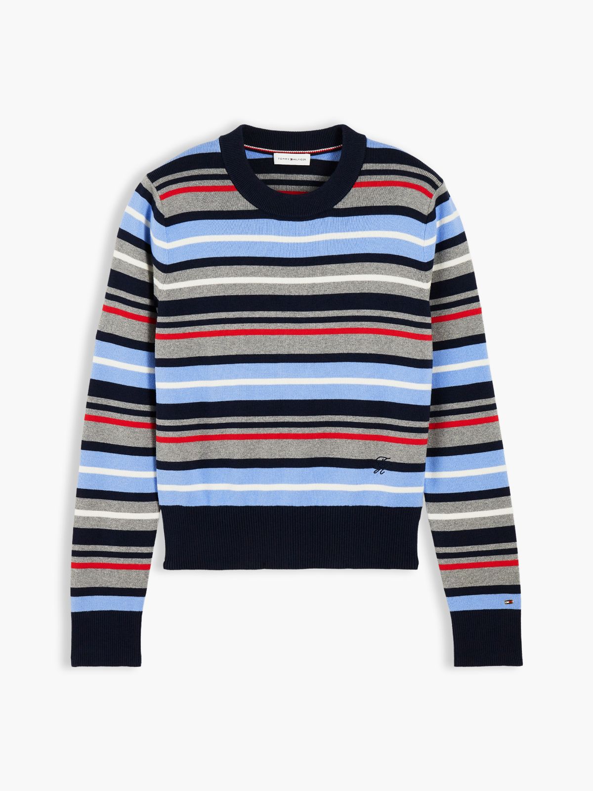 Lightweight Crewneck Sweater — Blue Stripe Multi