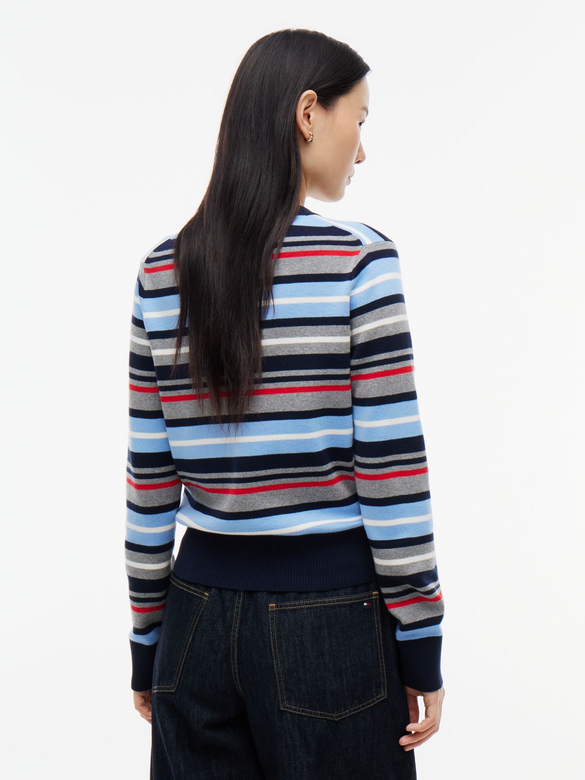 Lightweight Crewneck Sweater — Blue Stripe Multi