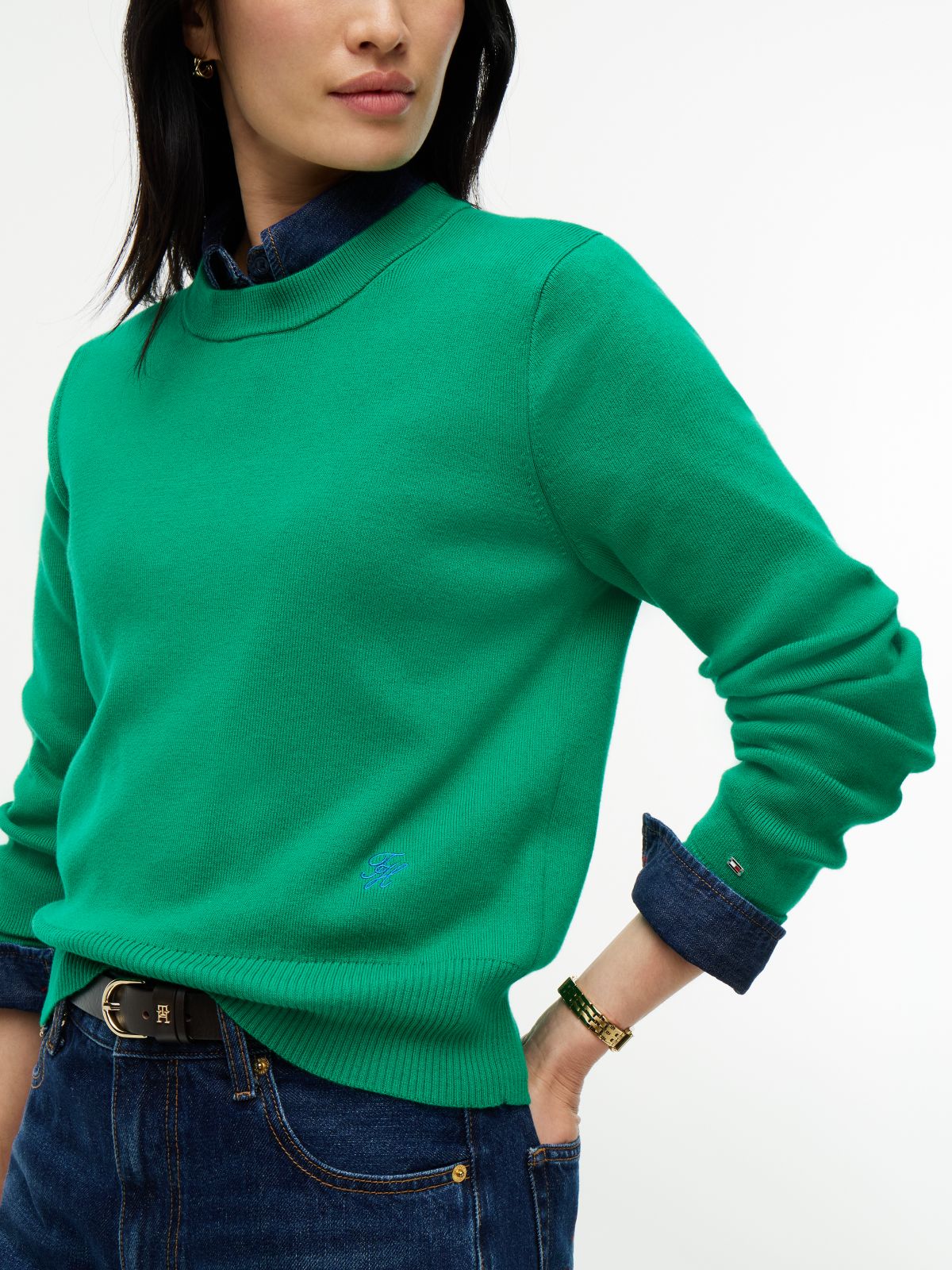 Lightweight Crewneck Sweater — Green
