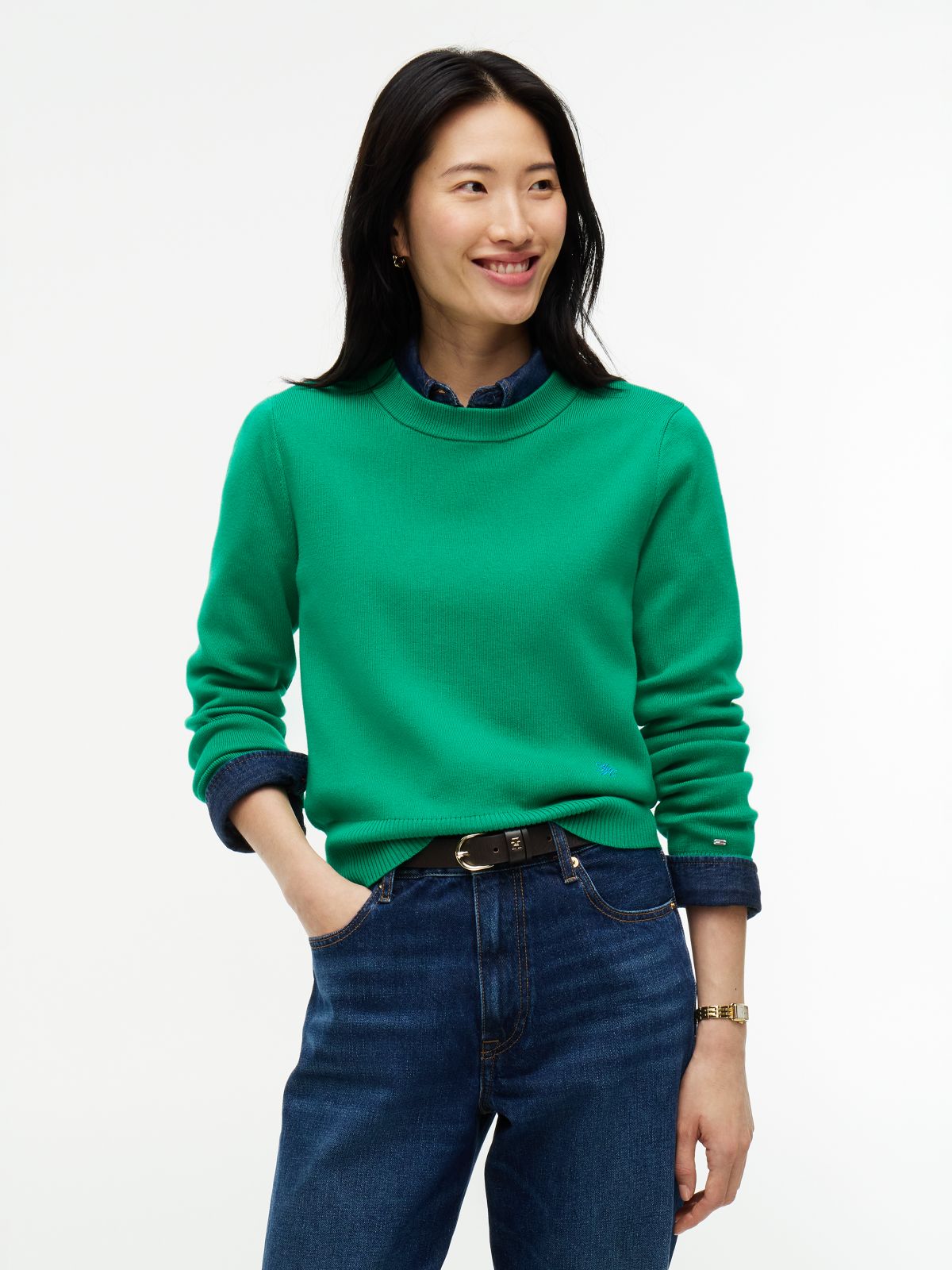 Lightweight Crewneck Sweater — Green