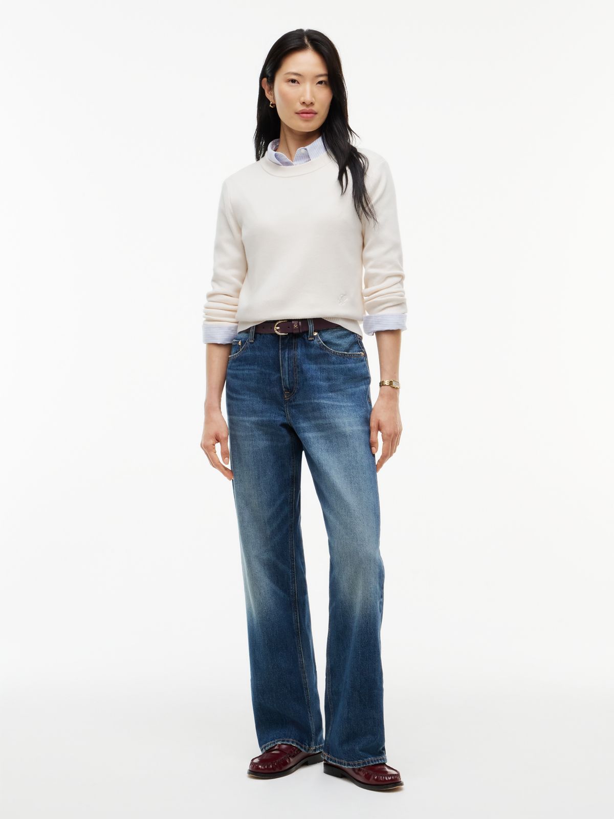 Lightweight Crewneck Sweater — Ivory Petal