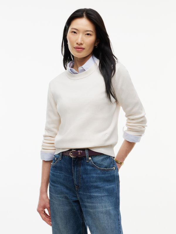 Lightweight Crewneck Sweater — Ivory Petal