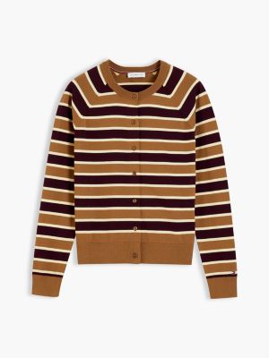 Женские кардиганы Tommy Hilfiger Slim Fit Striped Crewneck Cardigan — фото 5