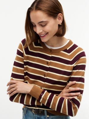 Женские кардиганы Tommy Hilfiger Slim Fit Striped Crewneck Cardigan — фото 3