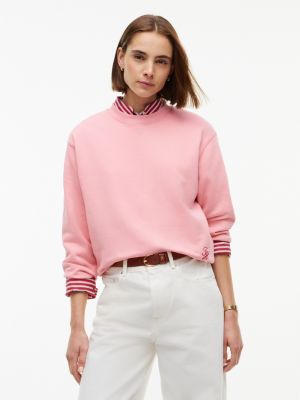Script Monogram Crewneck Sweatshirt, Carnation Pink