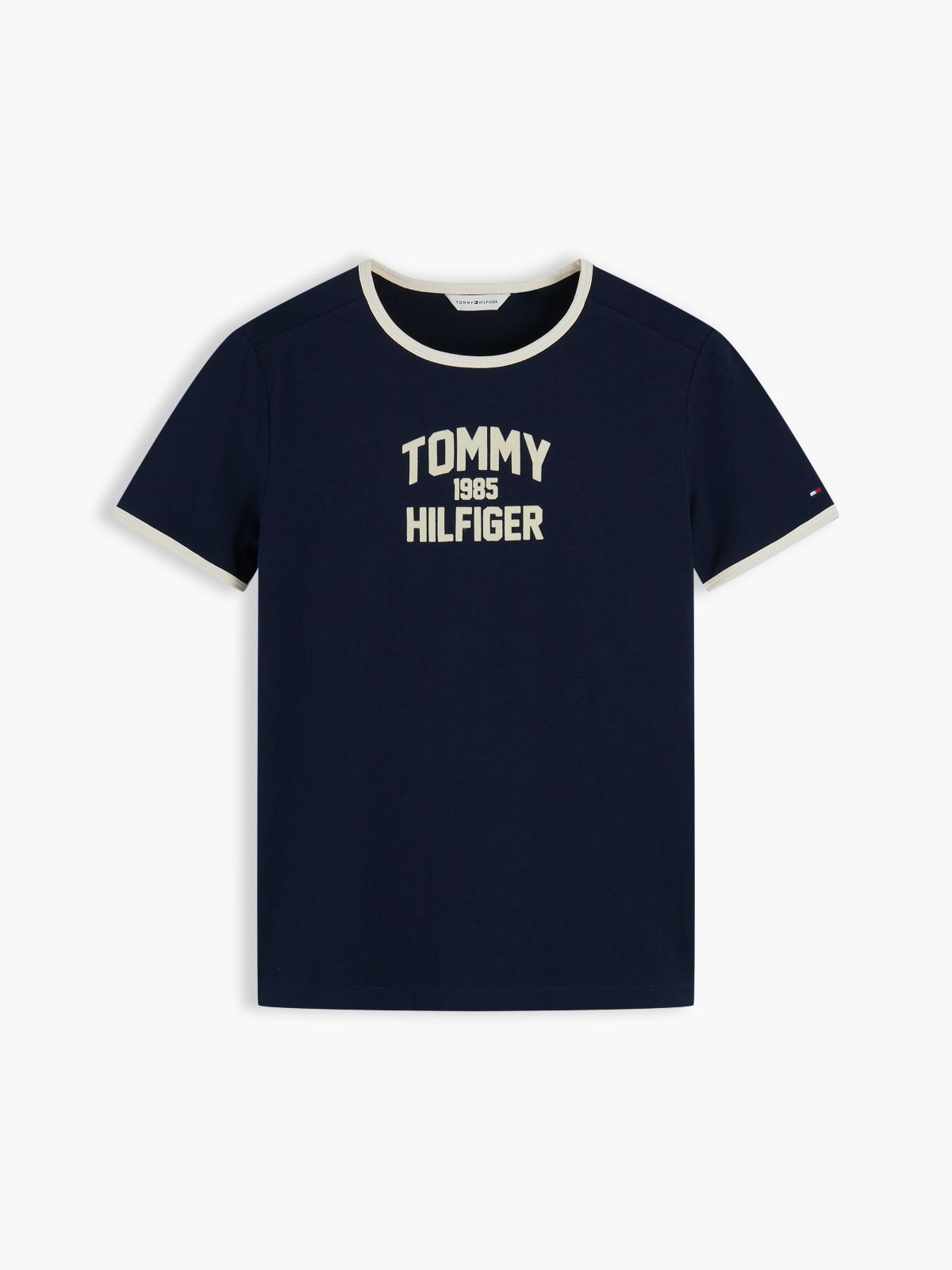 Slim Fit Varsity Logo Ringer T-Shirt — Dark Blue