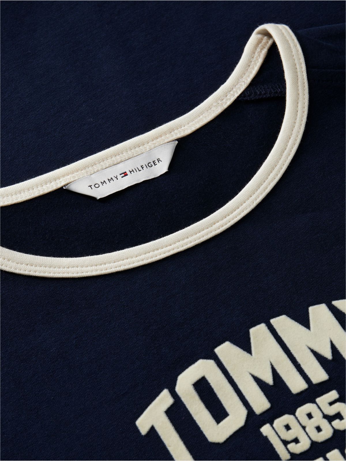 Slim Fit Varsity Logo Ringer T-Shirt — Dark Blue