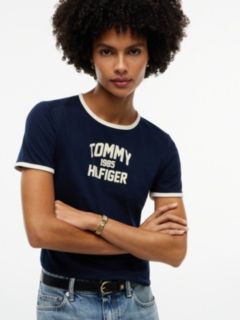 Slim Fit Varsity Logo Ringer T-Shirt — Dark Blue 3