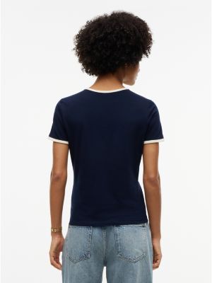 Женская футболка Tommy Hilfiger Slim Fit Varsity Logo Ringer, цвет: Тёмный синий — фото 4