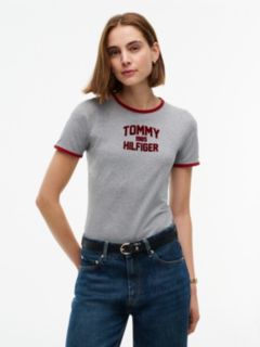 Slim Fit Varsity Logo Ringer T-Shirt — Medium Grey Heather 1