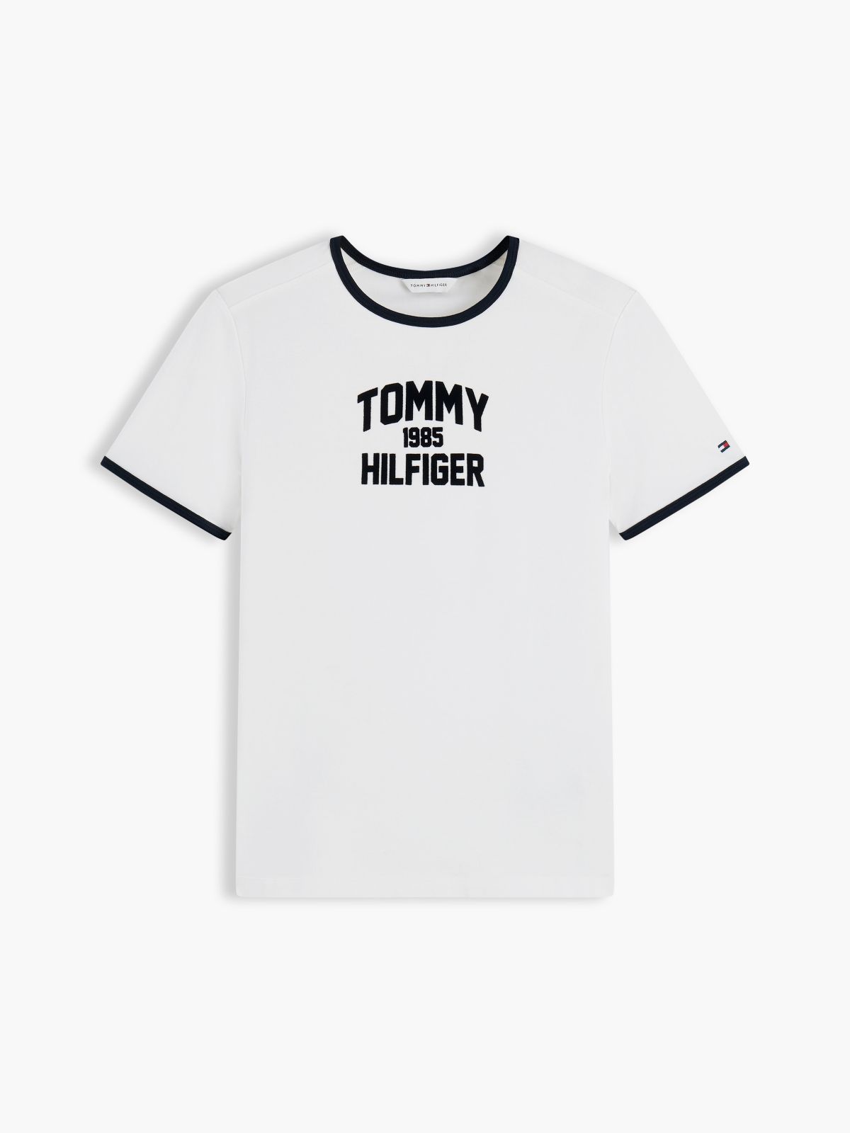 Slim Fit Varsity Logo Ringer T-Shirt — Ecru