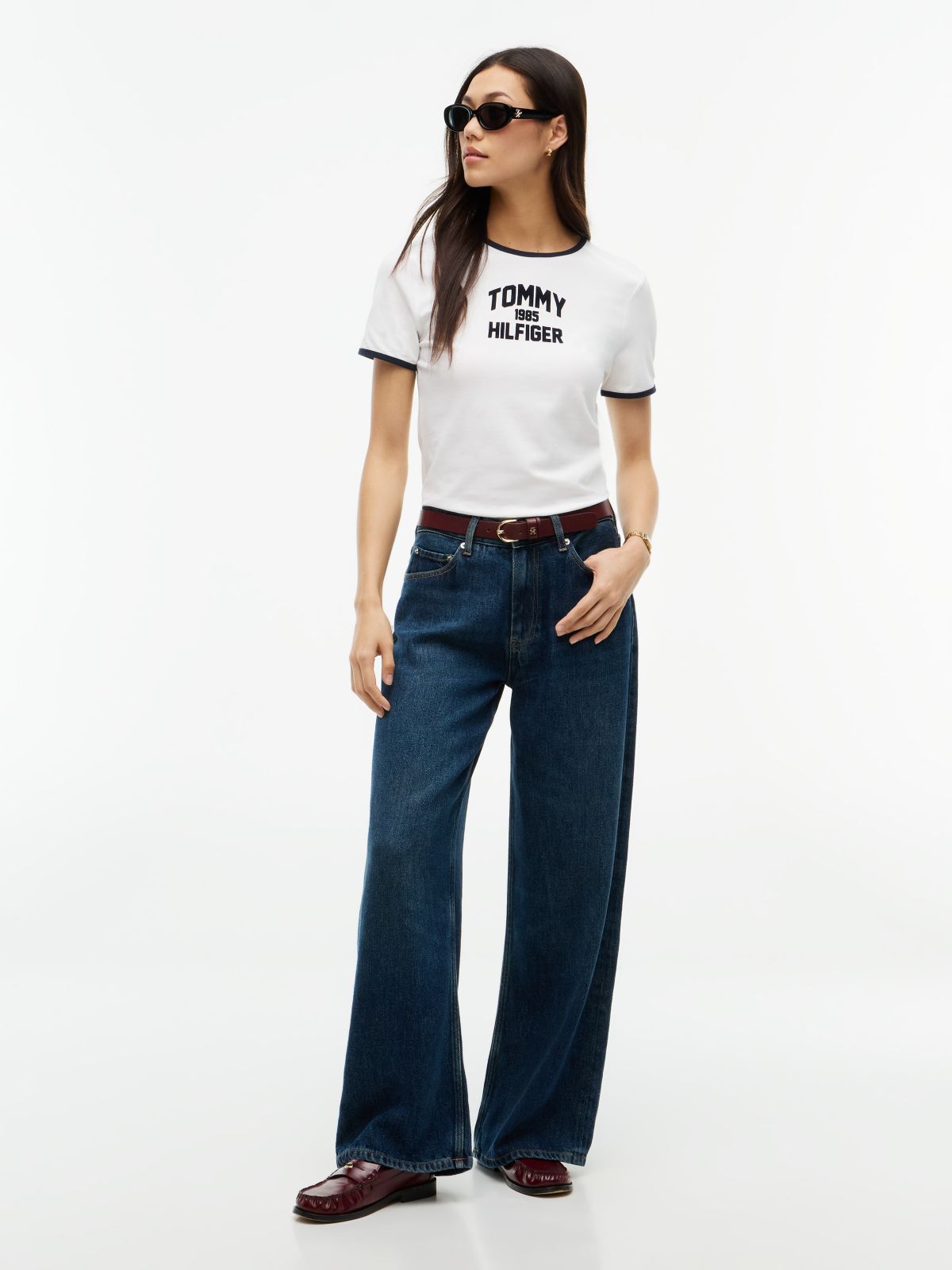 Slim Fit Varsity Logo Ringer T-Shirt — Ecru
