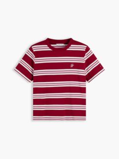 Boxy Fit Striped Heavyweight T-Shirt — Stripe Raspberry 5