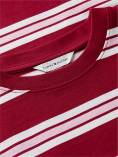 Boxy Fit Striped Heavyweight T-Shirt — Stripe Raspberry 6