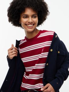 Boxy Fit Striped Heavyweight T-Shirt — Stripe Raspberry 3