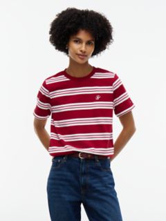 Boxy Fit Striped Heavyweight T-Shirt — Stripe Raspberry 1