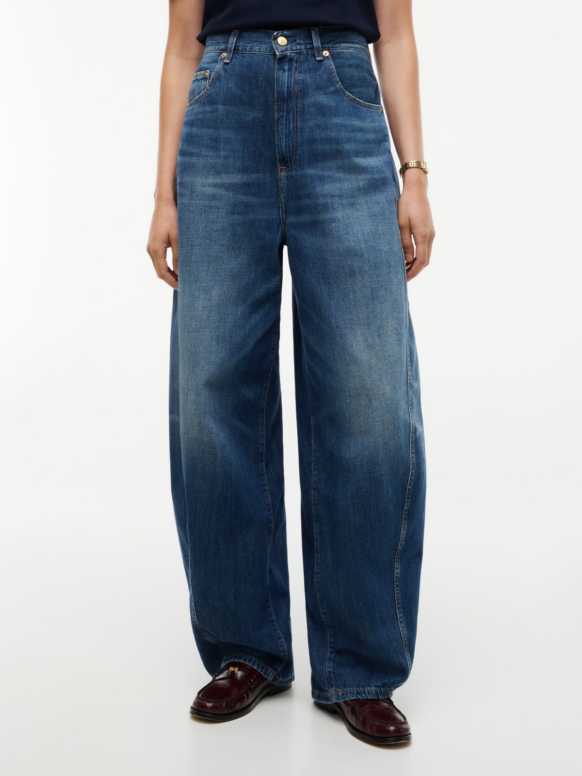 High-Rise Loose Balloon Leg Jean — Cam Mid