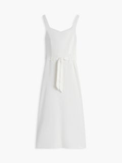 Belted Linen-Blend Midi Dress — Ecru 5