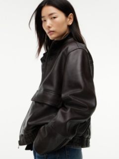 Leather Bomber Jacket — Deep Brown 3