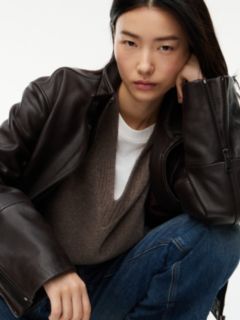 Leather Bomber Jacket — Deep Brown 5