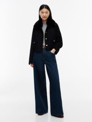 Женская куртка Tommy Hilfiger Faux Fur Wool-Blend Lady, цвет: Чёрный — фото 2