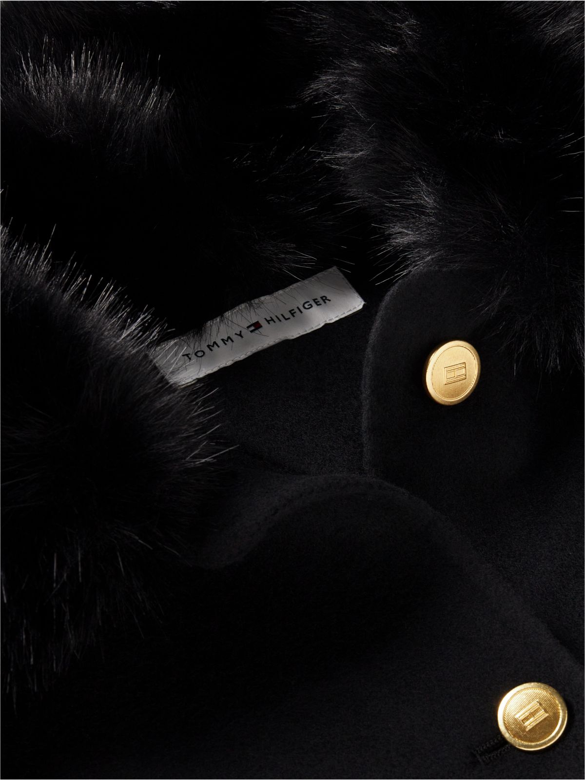 Faux Fur Wool-Blend Lady Jacket — Black
