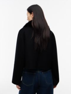 Faux Fur Wool-Blend Lady Jacket — Black 5