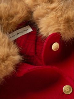 Faux Fur Wool-Blend Lady Jacket — Red 6