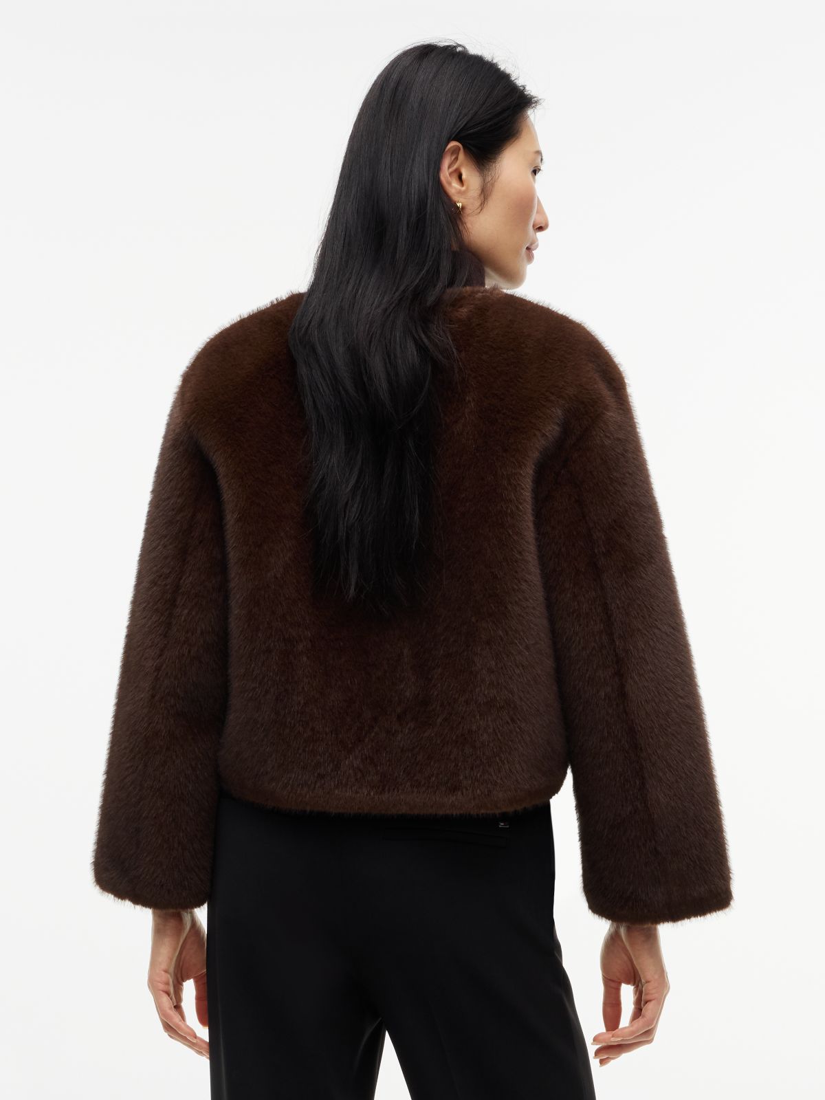 Faux Fur Lady Jacket — Chocolate