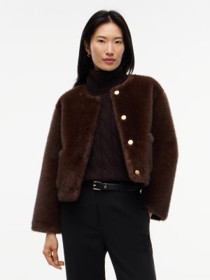 Faux Fur Lady Jacket, Chocolate