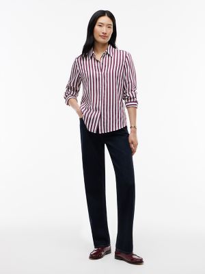 Женская рубашка Tommy Hilfiger Regular Fit Striped Fluid, цвет: Белый — фото 2
