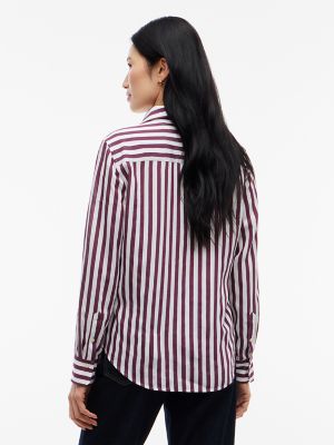 Женская рубашка Tommy Hilfiger Regular Fit Striped Fluid, цвет: Белый — фото 4