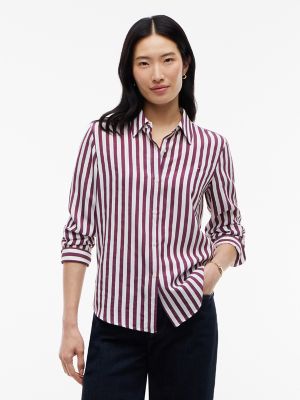Regular Fit Striped Fluid Shirt, White