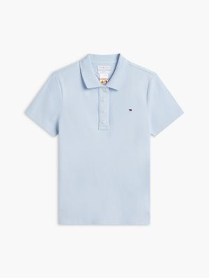Slim Fit Stretch-Cotton Wicking Polo, Sky Blue