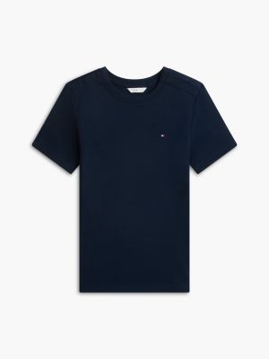 Slim Fit Rib-Knit T-Shirt, Dark Blue