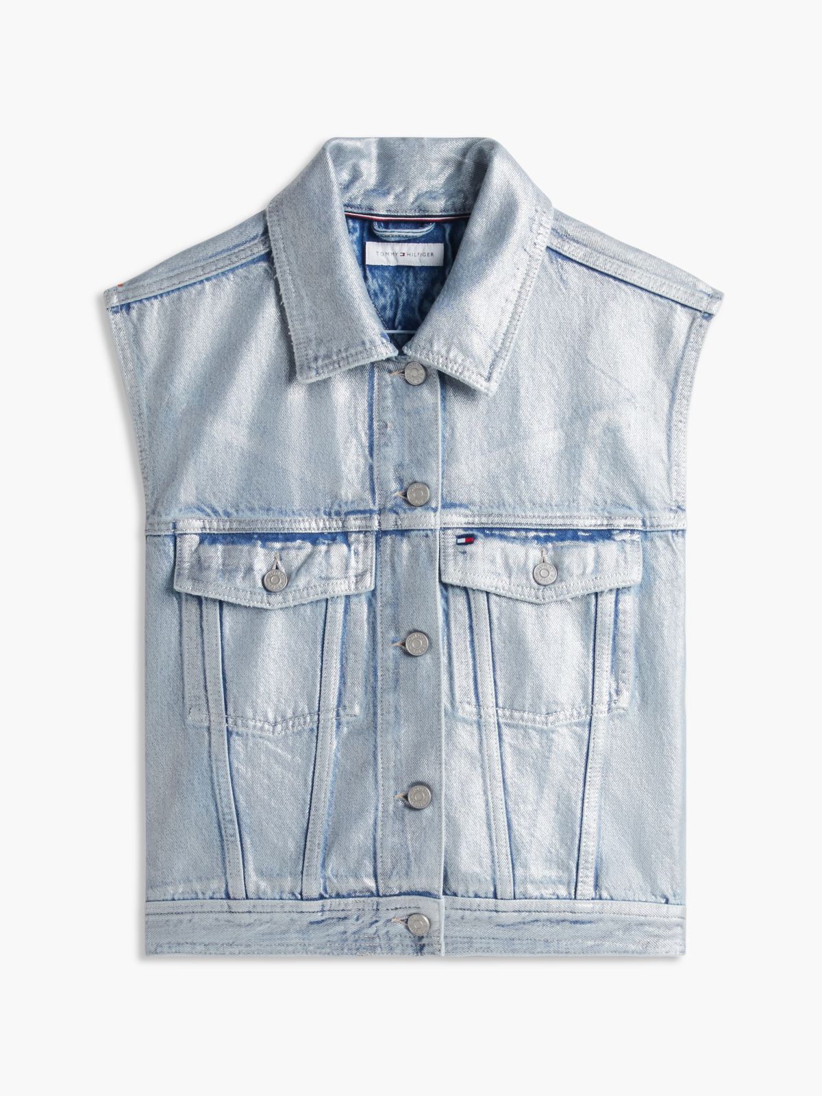 Tommy x Cadillac F1® Team Austin Denim Vest — Light Wash Denim