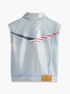 Tommy x Cadillac F1® Team Austin Denim Vest — Light Wash Denim 7