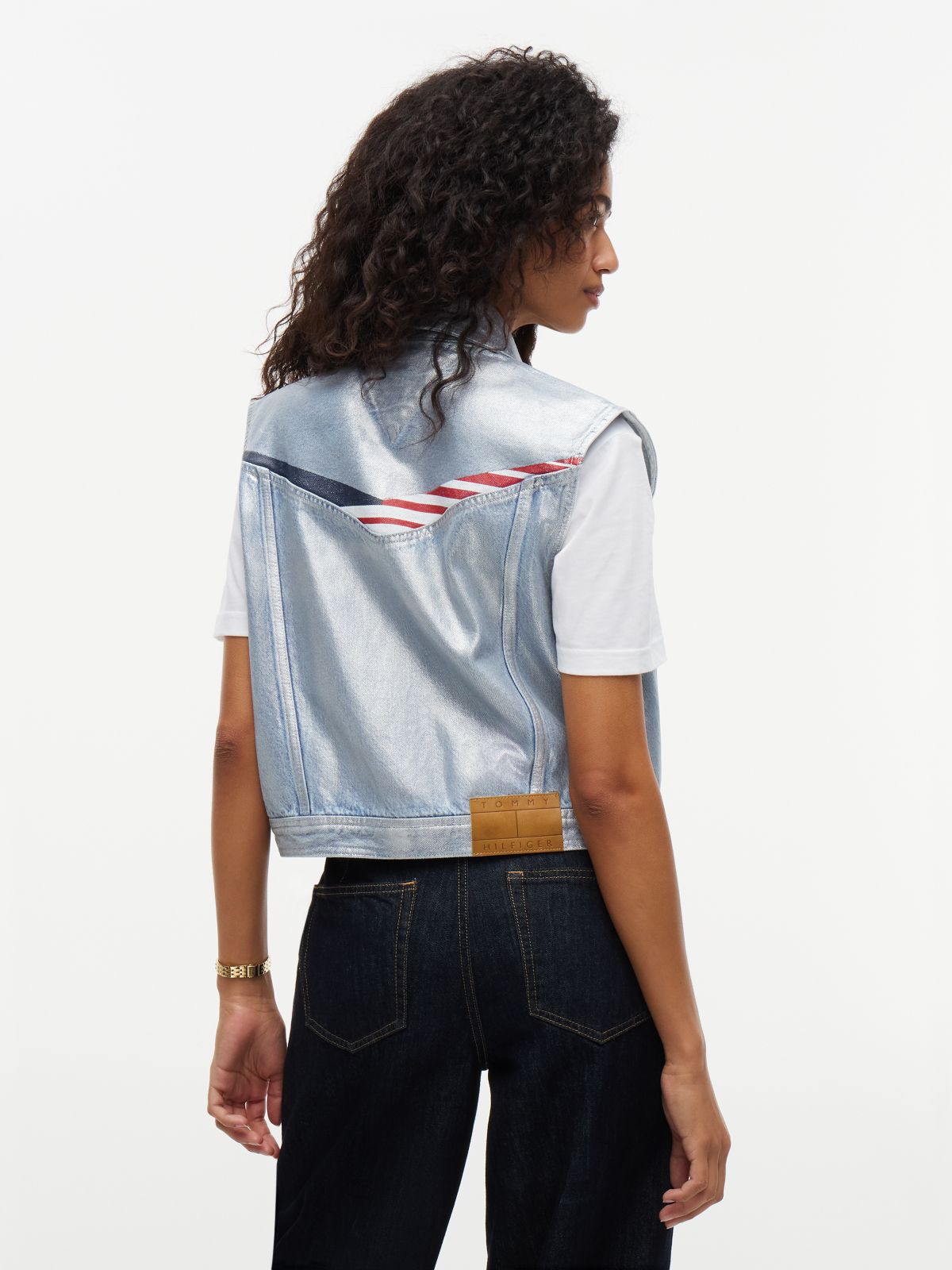 Tommy x Cadillac F1® Team Austin Denim Vest — Light Wash Denim