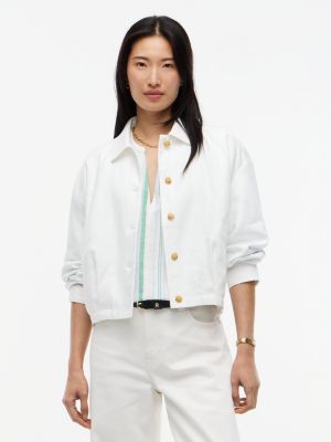 Женская куртка Tommy Hilfiger Relaxed Linen-Blend Bomber, цвет: Экрю