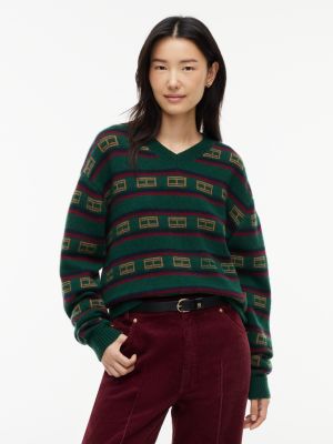 Flag Logo Wool-Blend Sweater, Hunter
