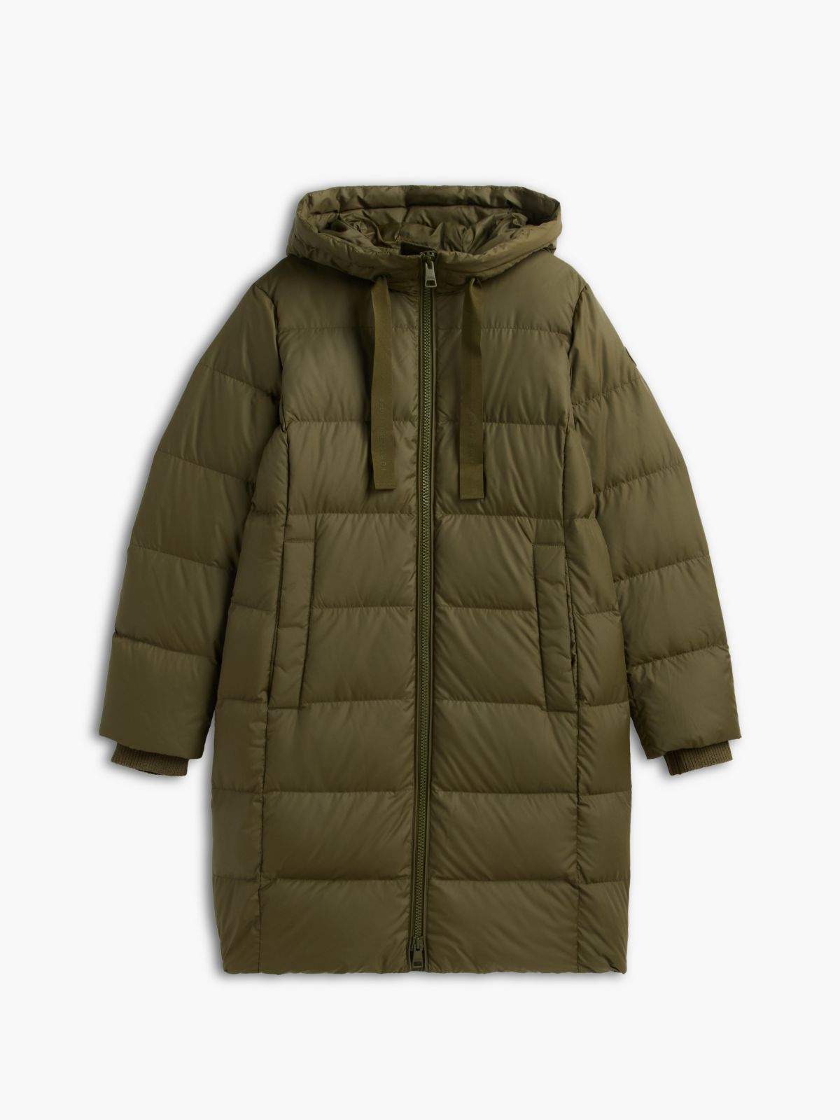 Water-Repellent Hooded Down Puffer Coat — Olivewood