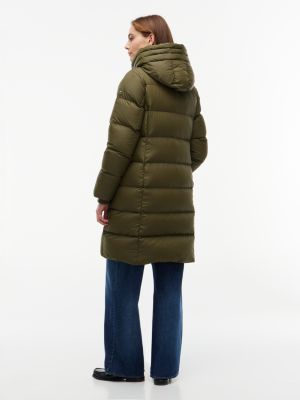 Женская куртка Tommy Hilfiger Water-Repellent Hooded Down Puffer, цвет: Olivewood — фото 4