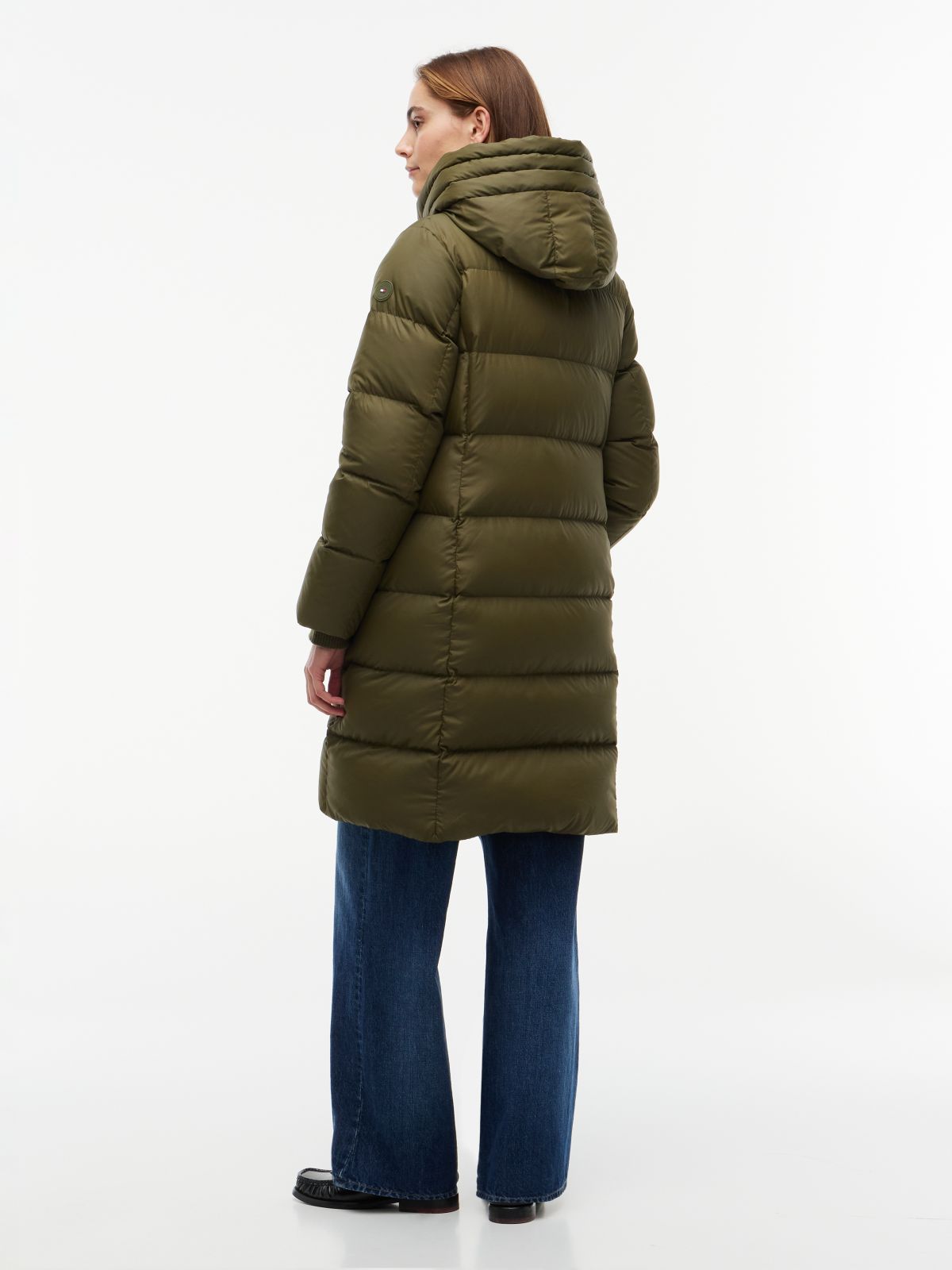 Water-Repellent Hooded Down Puffer Coat — Olivewood