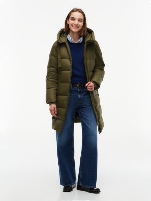 Water-Repellent Hooded Down Puffer Coat, Olivewood