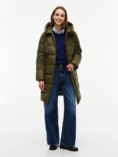 Water-Repellent Hooded Down Puffer Coat — Olivewood 1