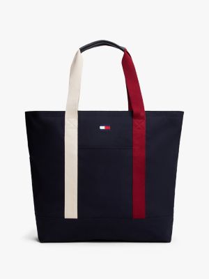 Colorblock Tommy Flag Tote, Sky Captain