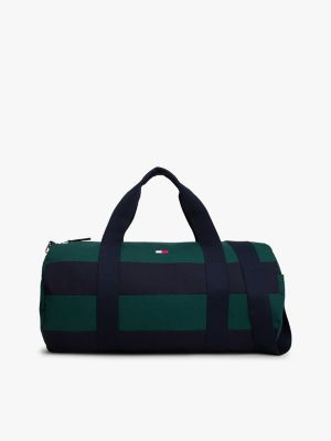Rugby Stripe Duffle Bag, Ornamental Green / Sky Captain