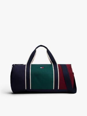 Colorblock Tommy Flag Duffle Bag, Sky Captain / Deep Rouge / Ornamental Green