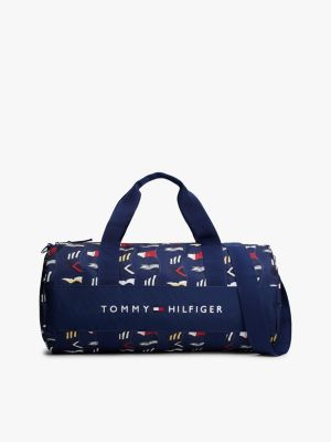 Allover Sailing Flag Duffle Bag, Preppy Navy Multi